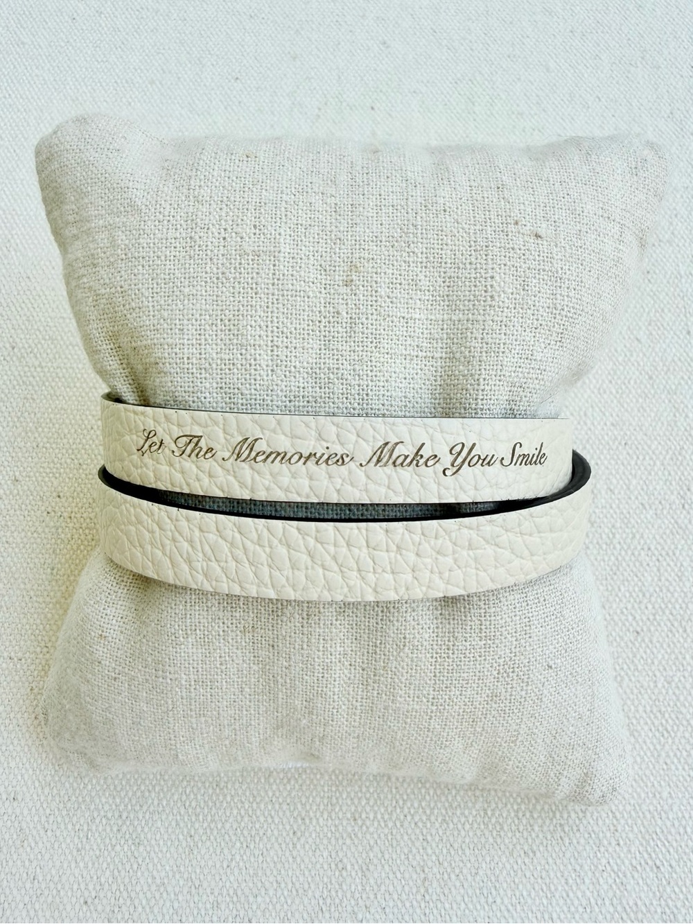 *Double Leather Band* KEEP COLLECTIVE Retired Engraved Reversible